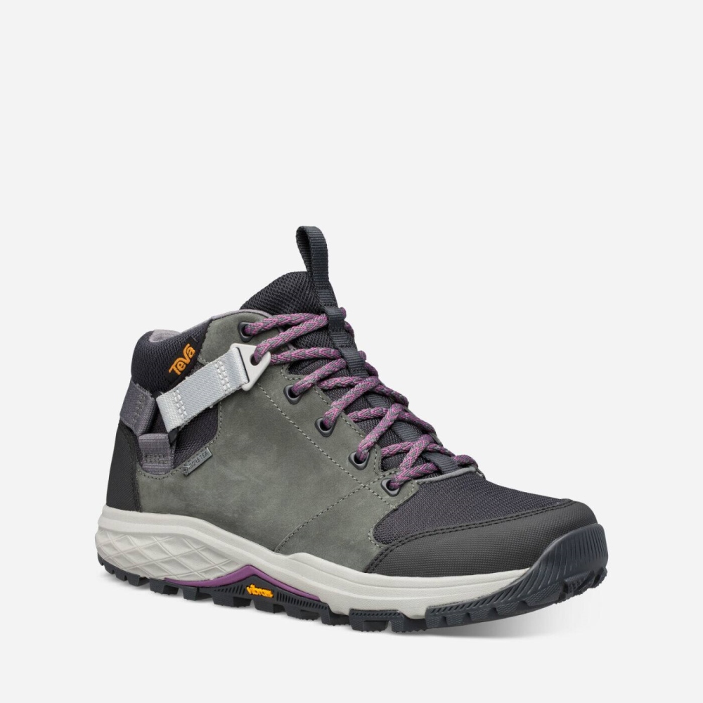 Teva Grandview GTX - Women's Teva Boots - Dark Grey | India (GDNX17409)